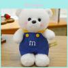Bear Plush Toy With Pink Suspenders For Kids Gift And Cuddle