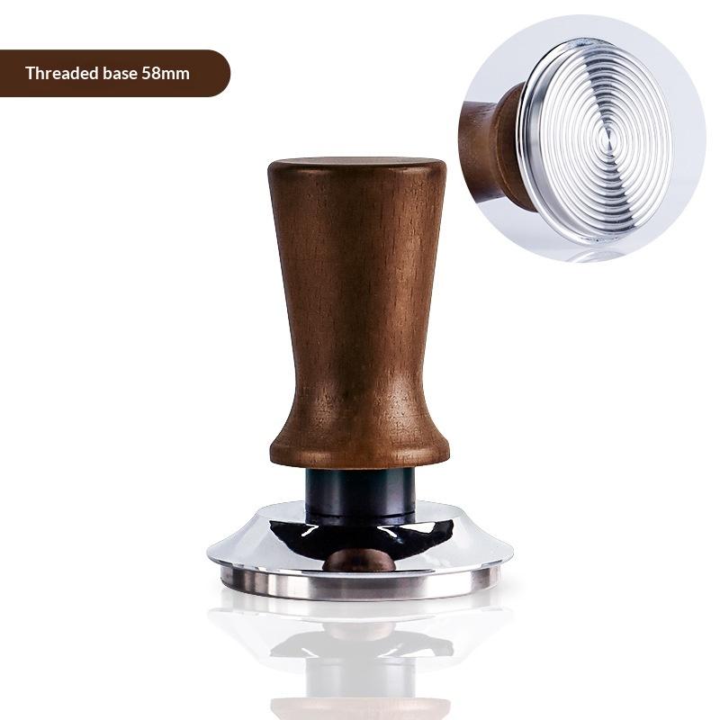 1 Stück Barista Werkzeug 51/53/58mm Buchenholz Espresso Kaffee Tamper Interne Feder Ausbalancierte Kraft Kaffee Hammer Edelstahl Basis
