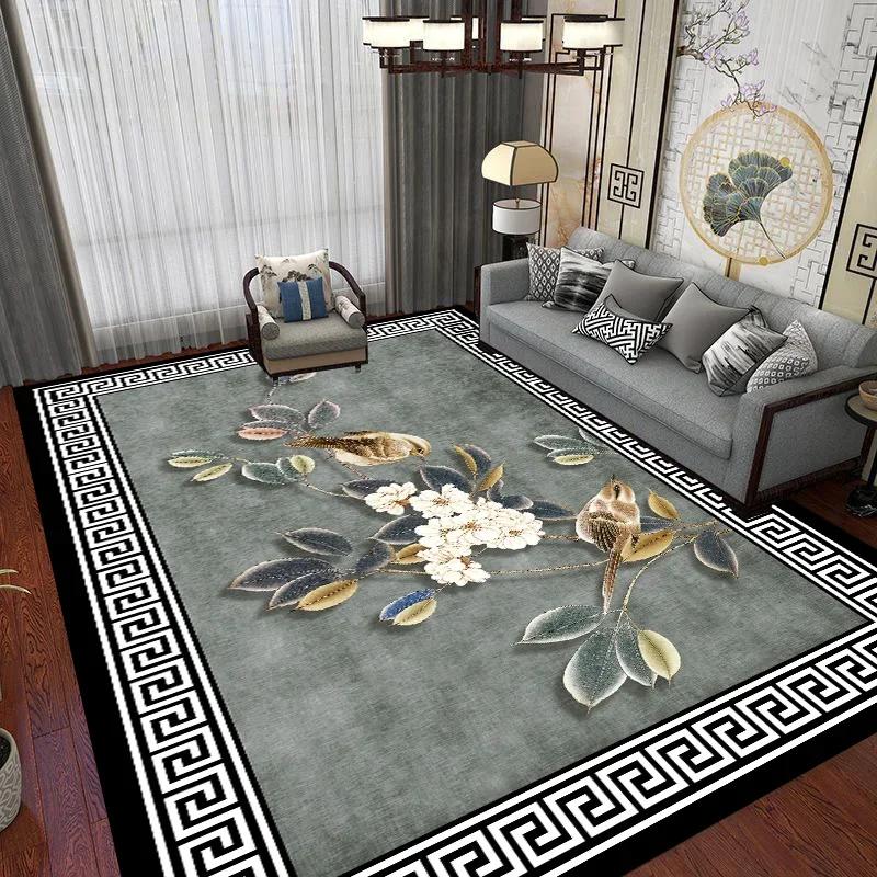 Luxurious Chinese Style Carpets for Living Room Washable Lounge Large Room Rugs Soft Non-slip Floor Mats Bedroom Carpet 200x300