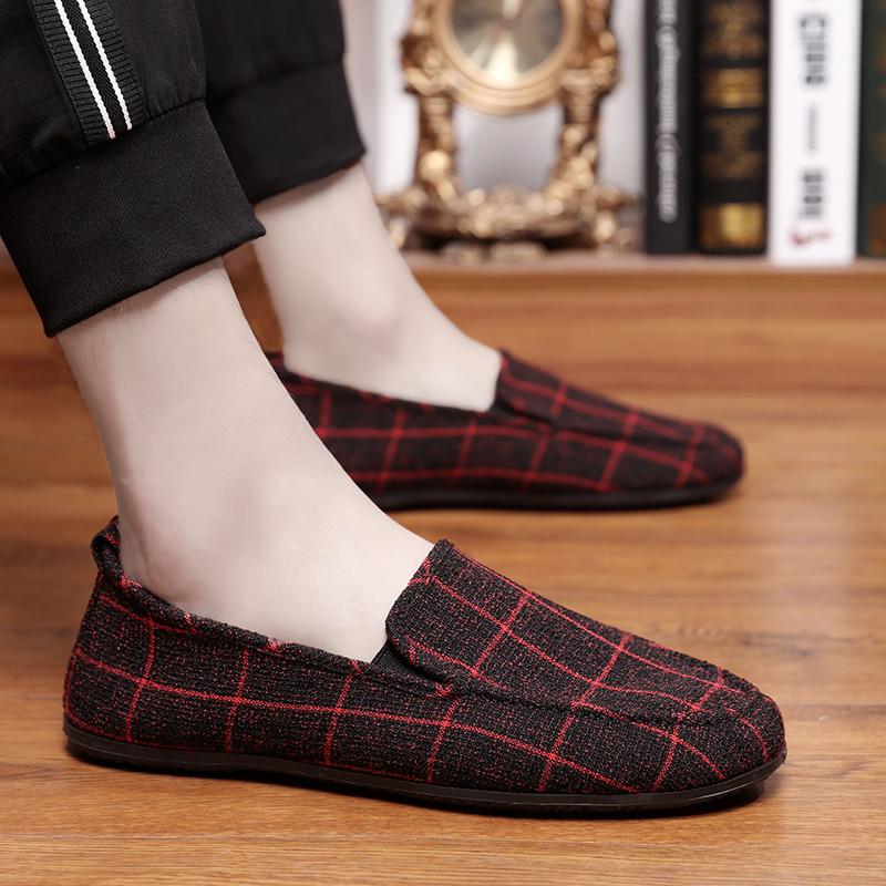 Spring Breathable Men'S Shoes Beijing Old Canvas Shoes Men'S Korean Version Shoes Casual Shoes Foot Cover Driving Lazy Shoes Men'S Cloth Shoes