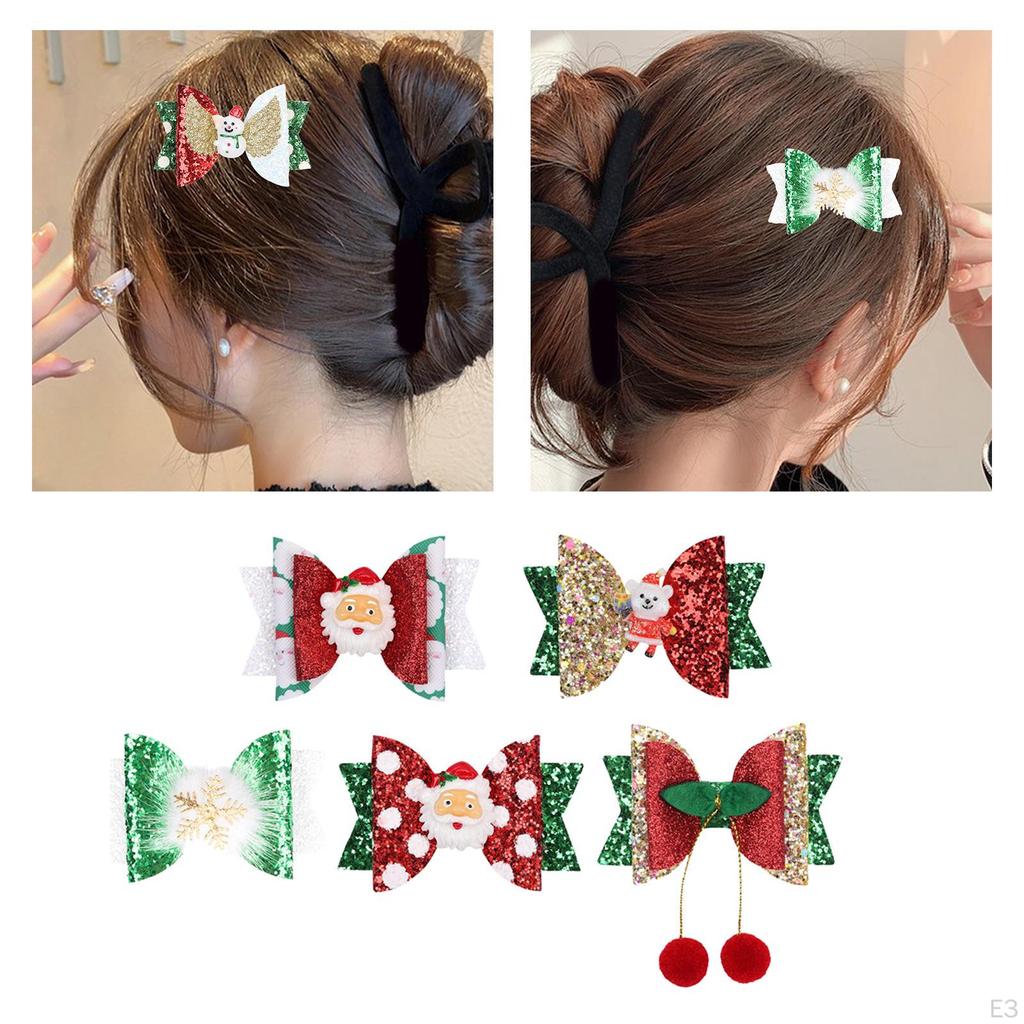 Christmas Hair Bow Barrette Hairpin for Carnival Performance Dress up Role Play