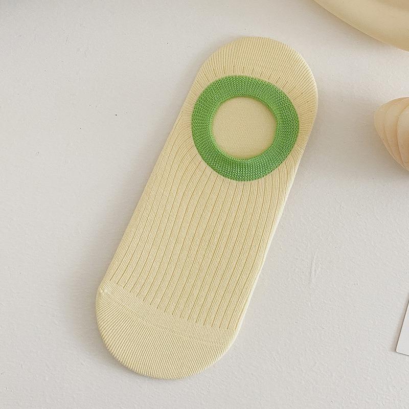 

Women s Summer Thin Pure Cotton Non Dropping Heel Mesh Boneless Shallow Mouth Invisible Boat Socks 1 pair світло-жовтого кольору