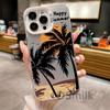 Applicable To Coconut Tree iPhone15Pro Mobile Phone Case 15 Laser 14 Apple 13 Anti-drop 11XsMax Hard 78plus