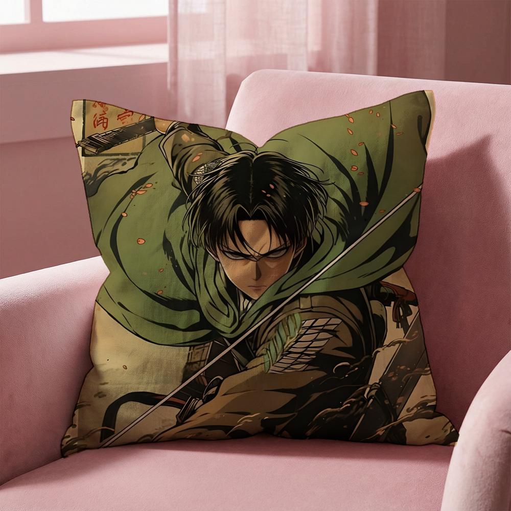 L-Levi A-Ackerman Cushion Cover Multi-Scene Pillow Cover for Home & Car - Reversible, Soft & Durable for Daily Use