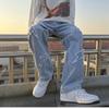 Herren Trendy Patchwork Denim Jeans - Hip Hop Ausgefranste Kante, Gerade, Locker Geschnitten Lässige Hosen