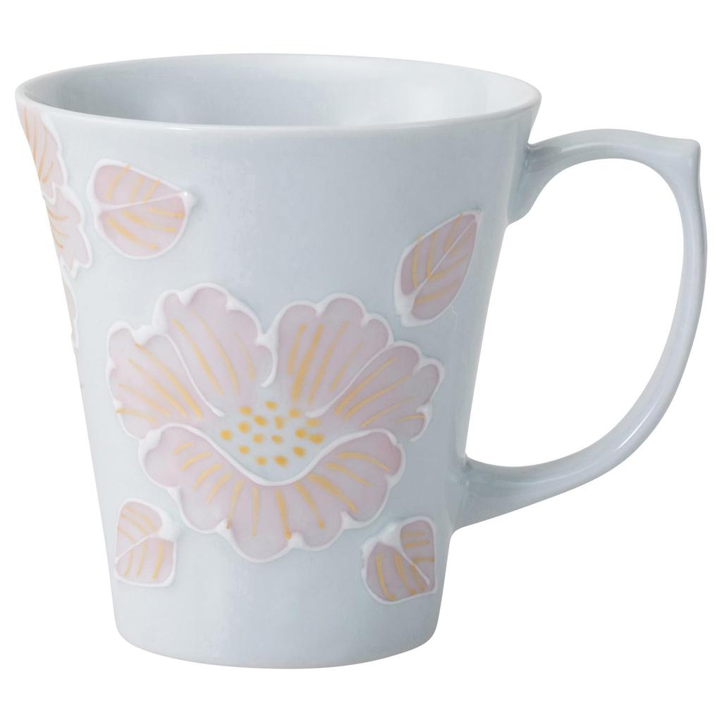 Arita Ware Mug, 290ml Capacity, Glazed Flower Design, Pink, Microwave and Dishwasher Safe, Product Number 25415