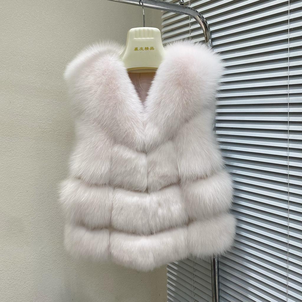 Fox fur vest women's autumn and winter new women's vest fashionable and thin short coat