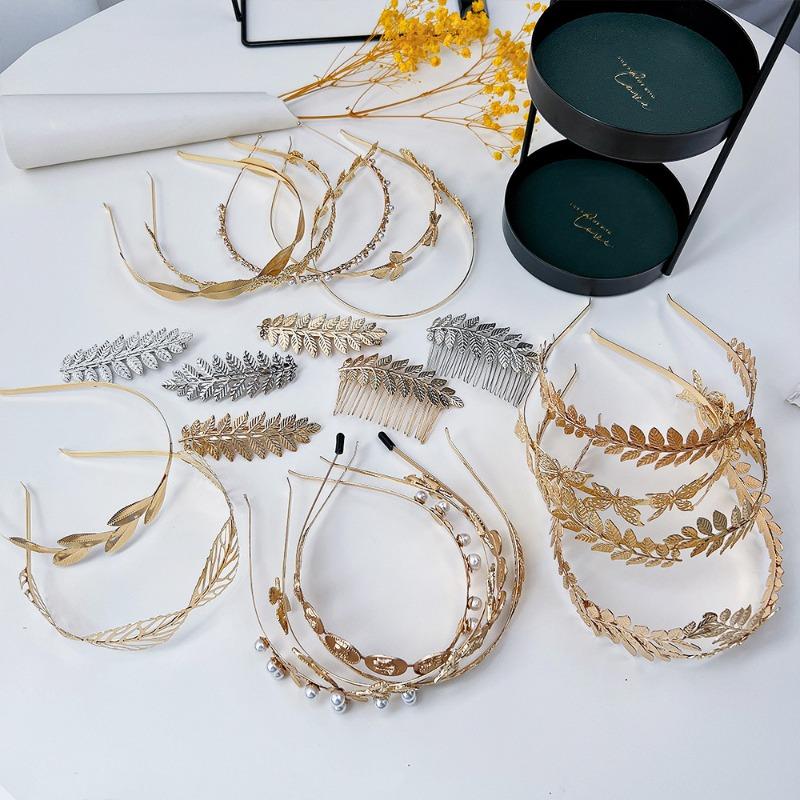 Bride Leaf Hairband Party Metal Leaf Hair Accessory Elegant Crown Headband Leaf Hairpin