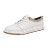 Men's Trendy Low-Top Skate Shoes: Korean Style Casual, Fashionable, Breathable Sneakers in White.