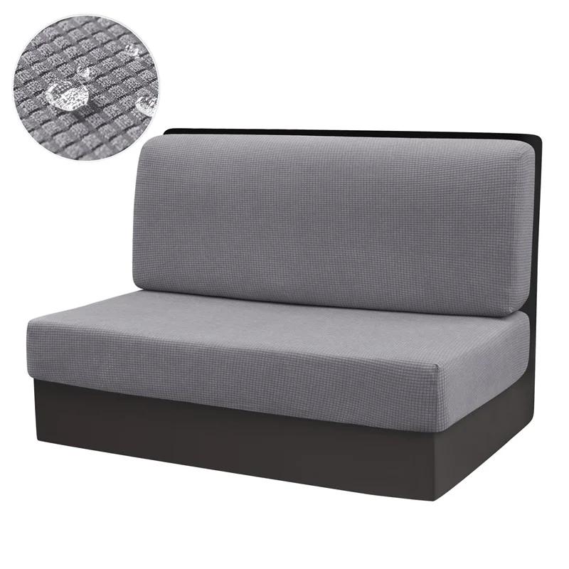 2Pcs/Set Camper Car Bench Cover Water Repellent Rv Dinette Cushions Covers Polar Fleece Stretch Restaurant Sofa Seat Slipcover