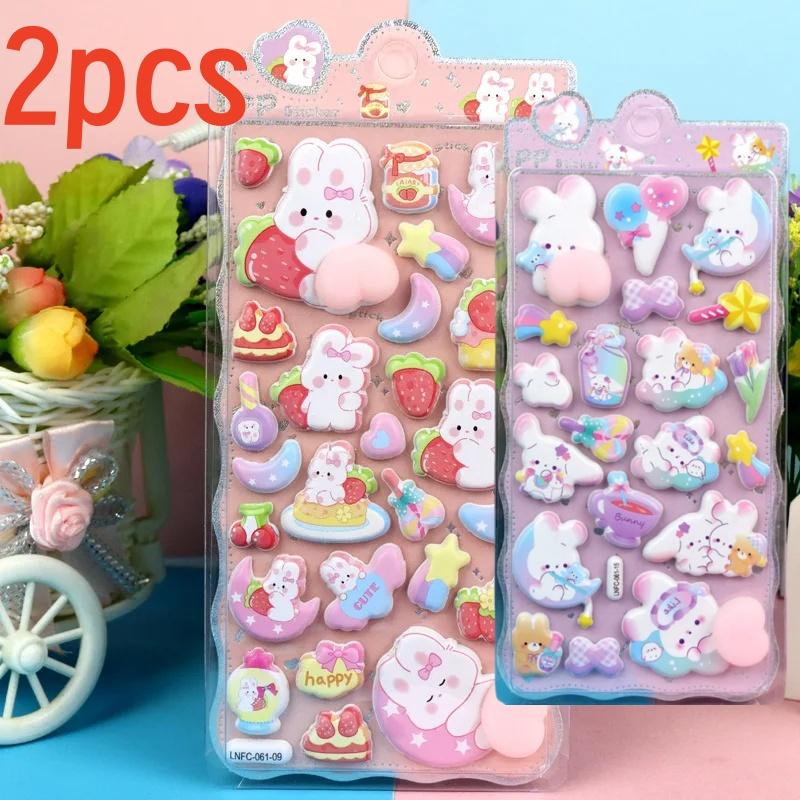 4 Stück 3D Weiche Süße Po 3D Kinder Aufkleber Squishy Tiere Hase Bär Handgemachte Deko für Handyhüllen BulingBulingStickers Store