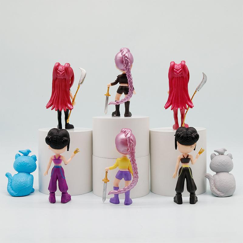 8 Stück/Set Kpop Dämonenjäger Actionfigur Spielzeug Derpys Tiger Rumi Mira Zoey Sussy Figur Puppe für Fans Geschenke
