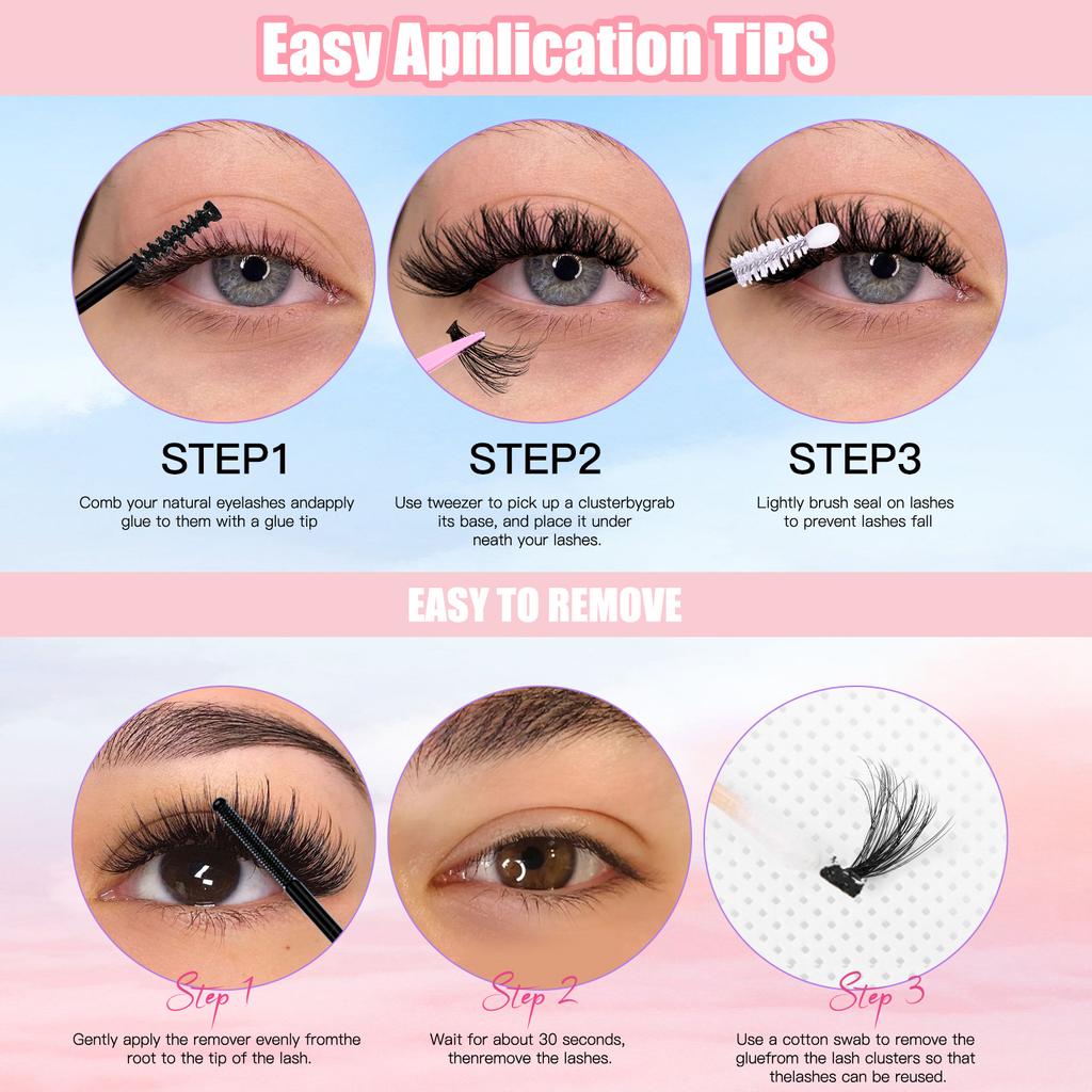 640 Tufts Diy Multi-Hair Eyelash Book 30D40D Natural Thick D Song Segmented False Eyelash Set