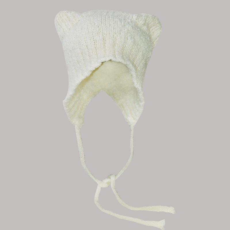 Cute Teddy Velvet Bear Ears Lei Feng Hat Children'S Autumn And Winter Warm Big Head Waist Strap Ear Protector Head Cap