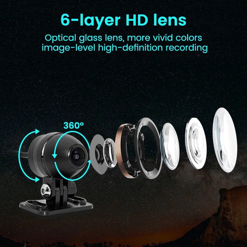 Motorcycle Dashcam, Full HD Front and Rear Dual Cameras, WiFi Waterproof Vehicle Recorder, Action Camera