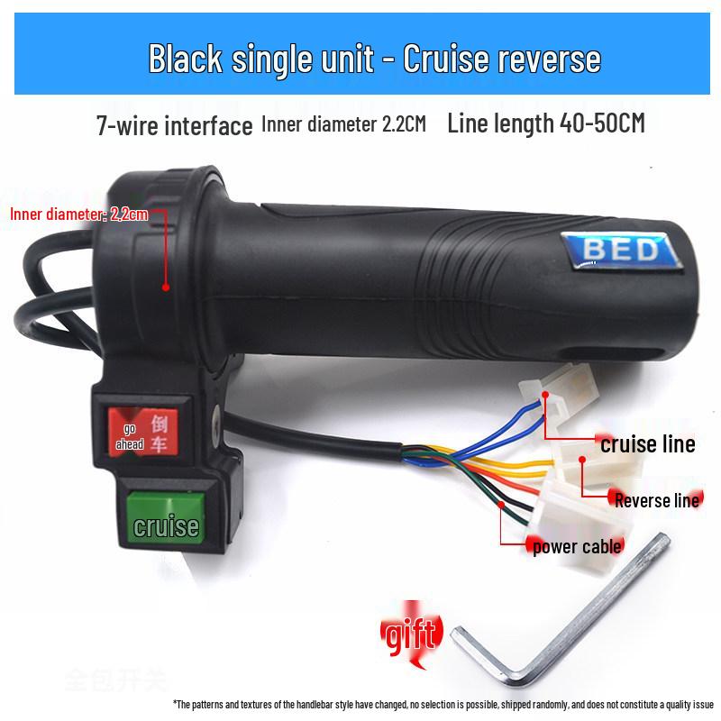 Waterproof Electric Tricycle Throttle Handle: Speed Control Accelerator with High, Medium, Low, Forward, and Reverse Functions.