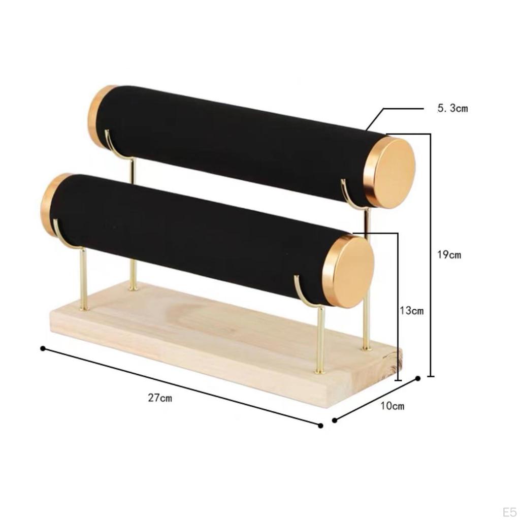 Bracelet Display Detachable Scrunchies Hanger Wooden Base Storage Stand Bangle