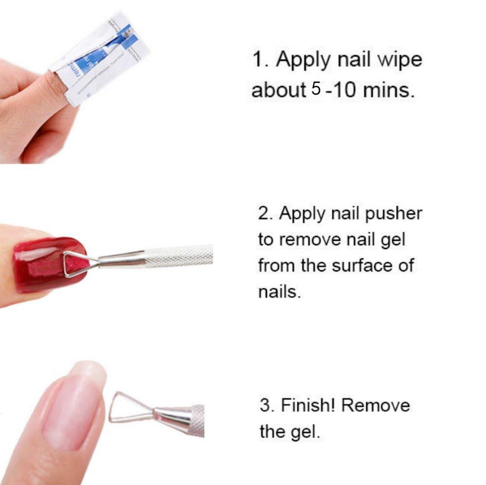 1Pcs/2Pcs Stainless Steel Nail Polish Remover Tool Silvery Holographic Gel Nail Scraper Cuticle Pusher for Home and Salon Use