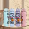 1PC Just A Girl Basketball Sport Quote Print 750ml Color Plastic Sports Water Bottle Leakproof Flip Straw Lid Suitable for Sports Office Home Use