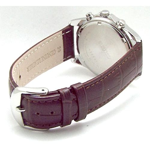 Seiko Chronograph Watch Genuine Leather Belt Set Domestic Seiko Official Distribution Product Black Deep Brown Belt SND367P1-DB
