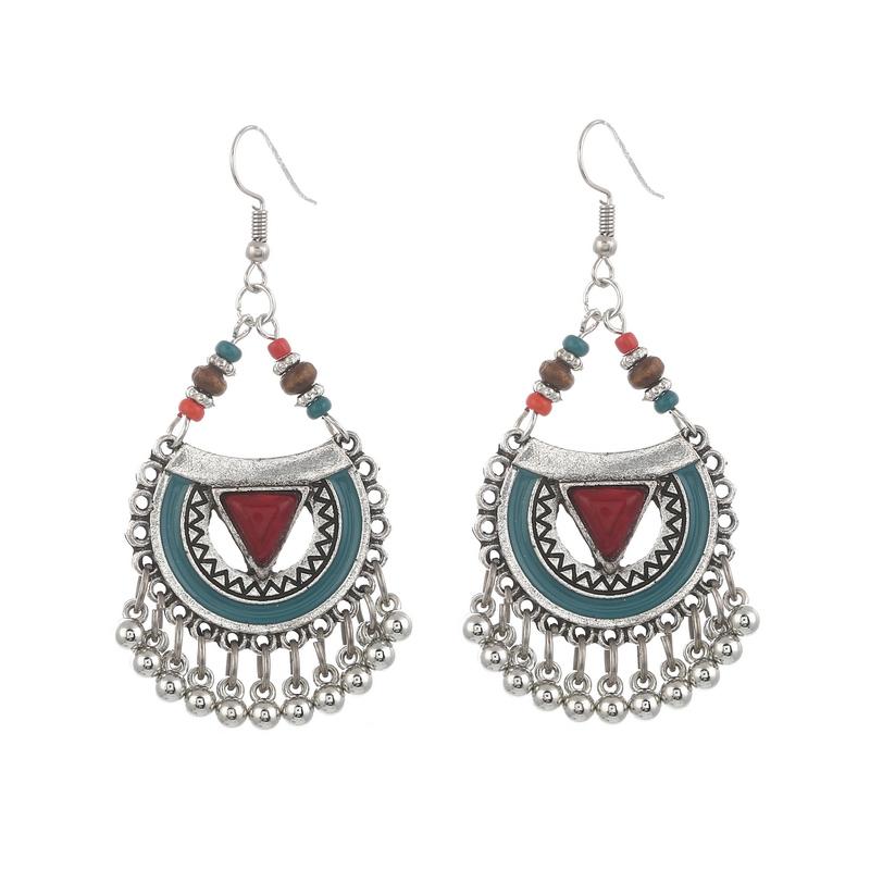 Boho Vintage Drop Dangle Beads Tassel Earrings For Women Handmade Triangle Geometric Bohemian Earings Fashion Jewelry Bijoux