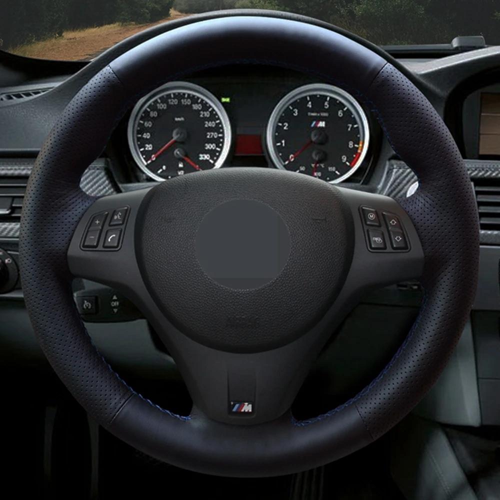 Customized Car Steering Wheel Cover Black Suede Steering Wheel Braid For BMW M Sport M3 E90 E91 E92 E93 E87 E81 E82 E88 X1