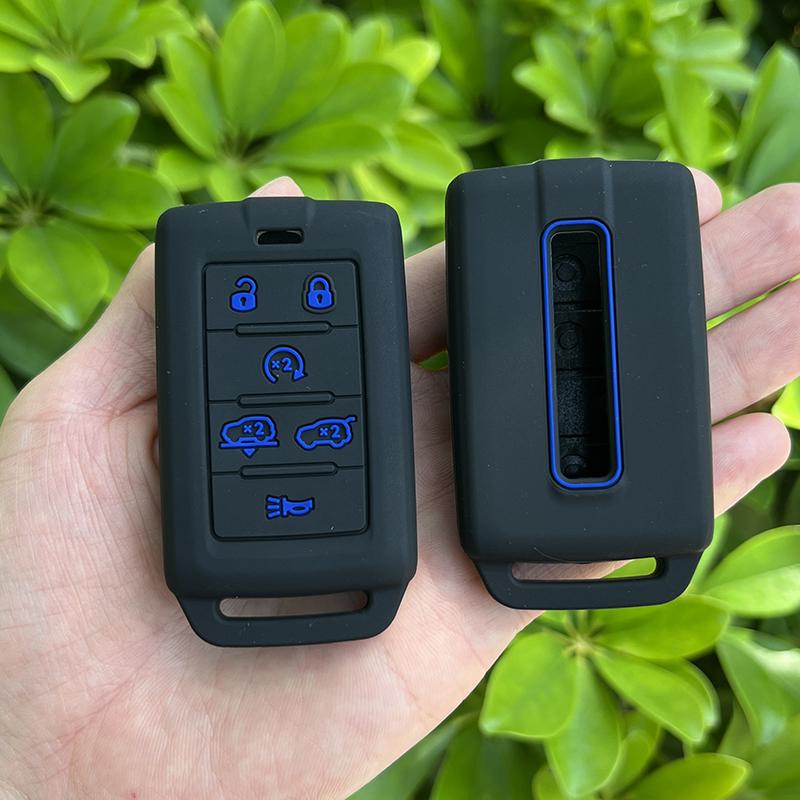 Silicone Remote Car Key Holder Cover Case for Jeep Wagoneer for Dodge RAM 1500 2a500 RAM1500 RAM2500 TRX 2021 2020 Key chain
