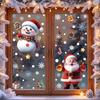 1/2 Pcs Christmas Window Clings With Snowman Santa Snowflake Patterns Removable For Xmas Holiday Party Window Decorations