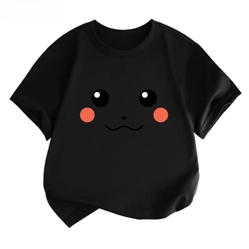 Potdemiel Pikachu Print 100 Cotton Childrens TShirt New Summer Style Casual Comfortable and Breathable Childrens Top
