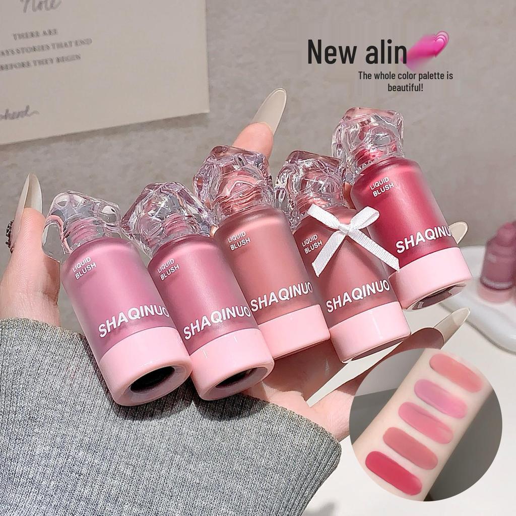SHAQINUO Korean-Style Silky Liquid Blush & Eyeshadow for a Natural, Low-Saturation Complexion.