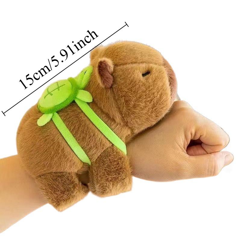 Braccialetto Giocattolo Capibara Peluche Cerchio da Battito Animale Carino Tartaruga Bambola Zaino Partner per Ciclismo Regalo di Compleanno