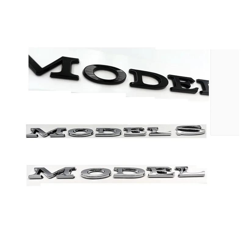 Kpjgs1 Chrome Black Trunk Letters SPACEX Emblems Front Rear T Shape Badges for TESLA SPACE X