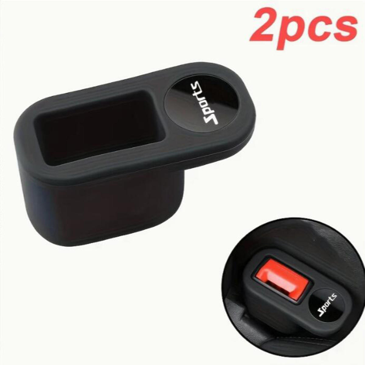 

Защитный чехол для гнезда ремня безопасности TPE для защелки, силиконовый чехол, фиксатор от царапин, аксессуары для интерьера one size чёрный