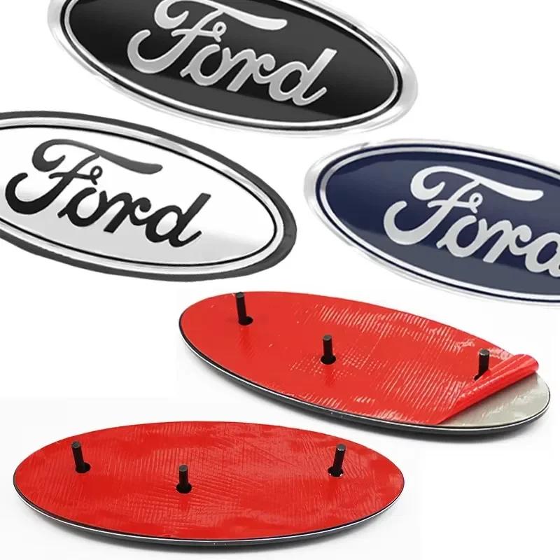 Car Front Head Hood Bonnet Logo Rear Trunk Badge Sticker For Ford Mondeo Focus Fusion MK2 MK4 F150 Emblem Styling XR2