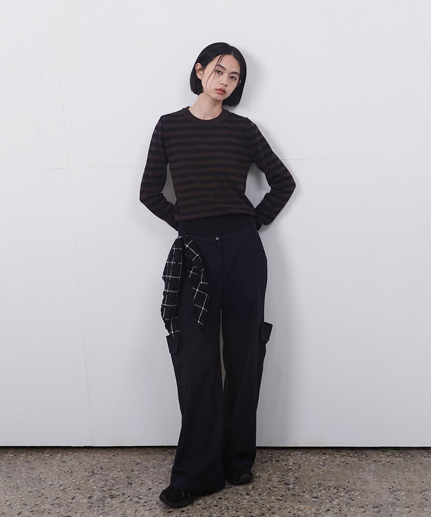Ohesio Wide Pocket Slacks, Dark Navy