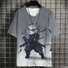 Japanese Samurai Cat Men Summer Fashion Short Sleeve 3d Printed Cartoon Clothing Anime