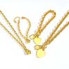 Vnox Luxury Love Lock Necklace Bracelet Set Stainless Steel Thick Chain Punk Rock Female Jewelry Gifts