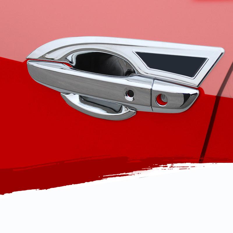 ABS Chrome Car Door Handle Protective Covers Trim Door Bowl Cover Sticker For honda civic 10th 2016 2017 2018