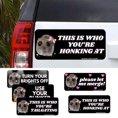 3 Pcs Cute Sad Hamster Sticker Nice Driver Car Sticker New Driver Sad Hamster Driver Sticker Self Adhesive Waterproof Learner