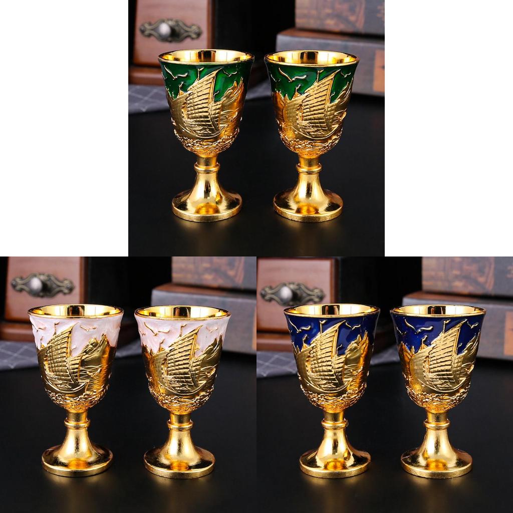 Vintage Metal Water Cup Set With Geometric Design For Home Decor And Giftgiving