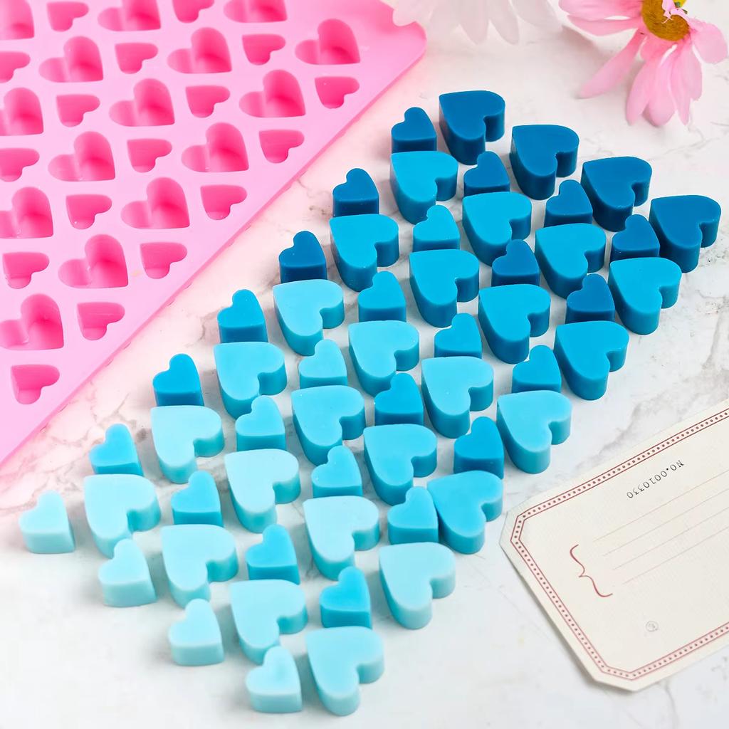 Silicone Mini Hearts Molds Cube Heart Mold Mini Hearts Shape Mould for Baking Silicone Molds for Chocolate Gummy Heart Ice Tray