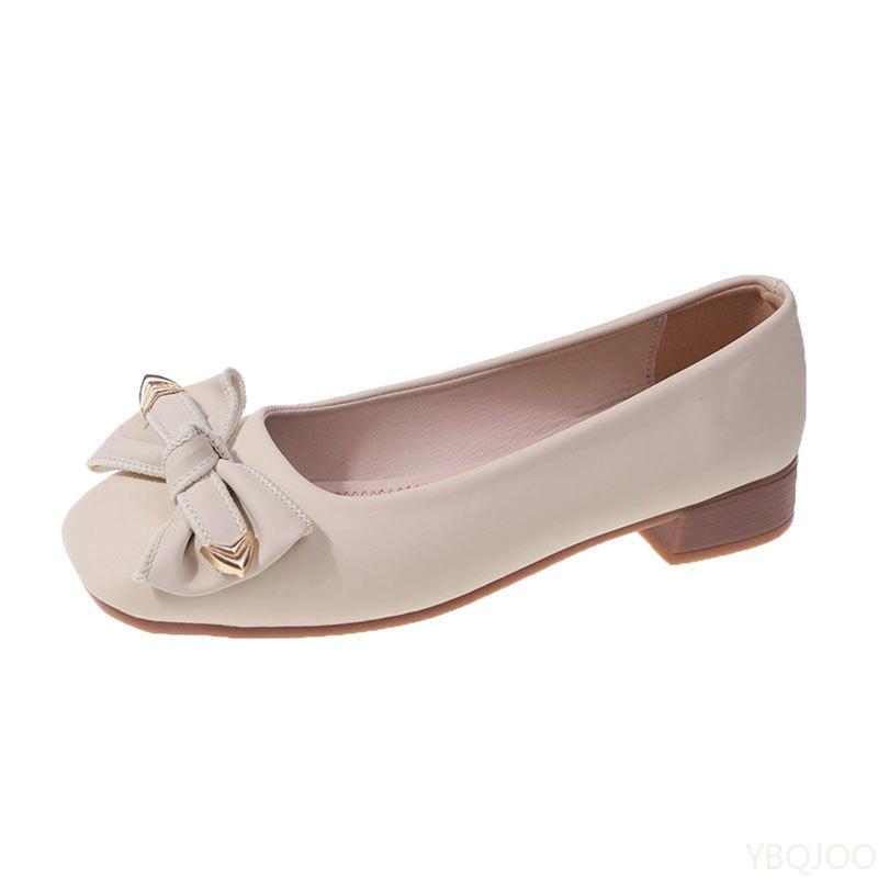 Fashion Female Shallow Mouth Flats Women's Bow 2025 Soft Soled Shoes Summer Slope Heel Super Soft Lazy Shoes Low Cut Comfort Ladies Flat