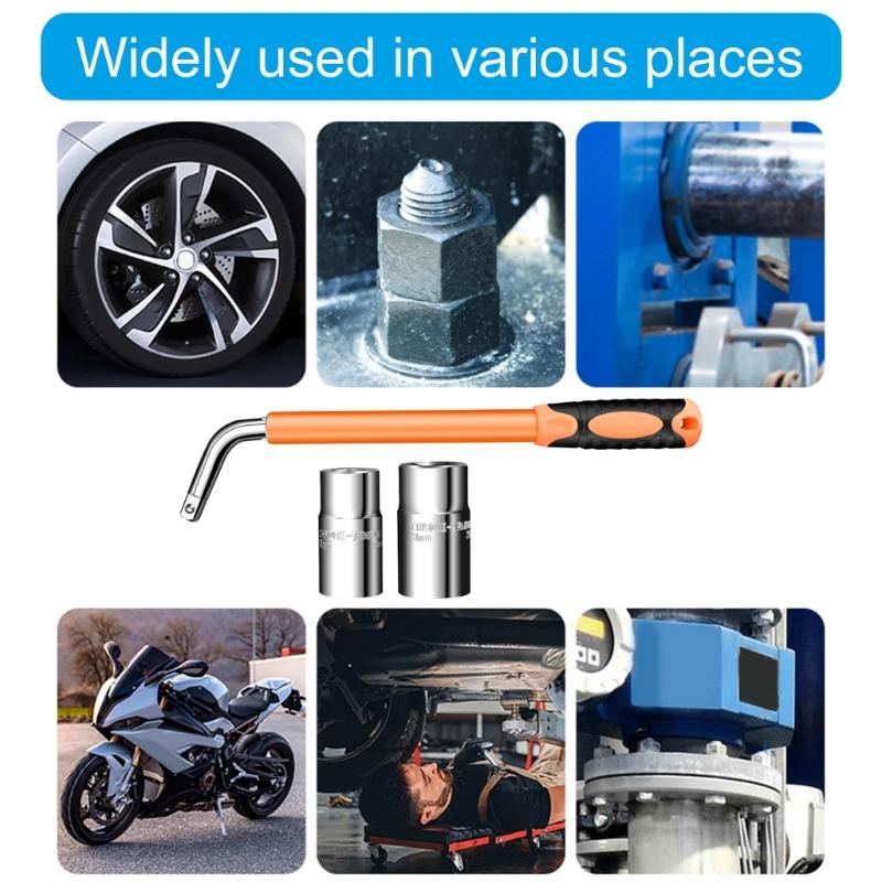 Multiple Size Extendable L Wrench Socket for Wheel Tires with Comfortable Grip Handle Auto Enthusiasts Car Maintenance
