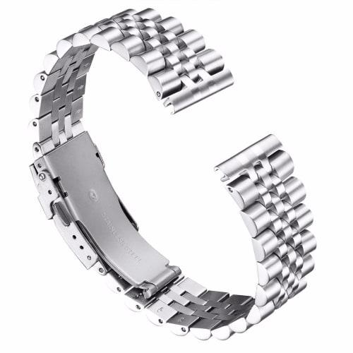 BINLUN Stainless Steel Watch Band, Metal Watch Strap, 18mm, 20mm, 22mm, 24mm, 26mm, Durable Replacement Smartwatch Strap, Unisex, Includes Adjustment