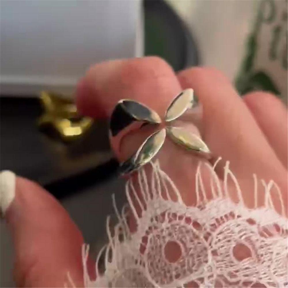 Adjustable Open Ring Gold Minimalist Accessory Finger Ring for Women's Daily Outfit