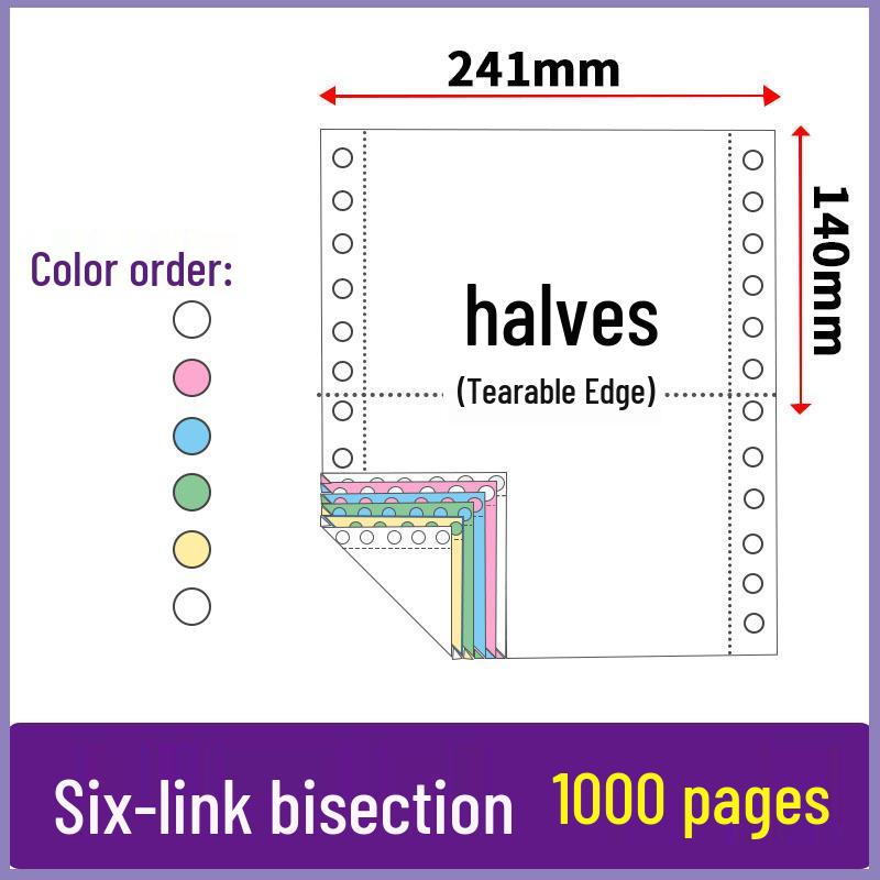 Three-part, two-fold pin-feed paper; two-part, three-fold accounting voucher paper; three-part, four-part printer form.
