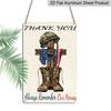 2D Flat Decorative 8×12 Inch Aluminum Plaque Metal Sign | Thank You Always Remember Our Heroes: Fallen Soldier Memorial Cross with US Flag; Honor
