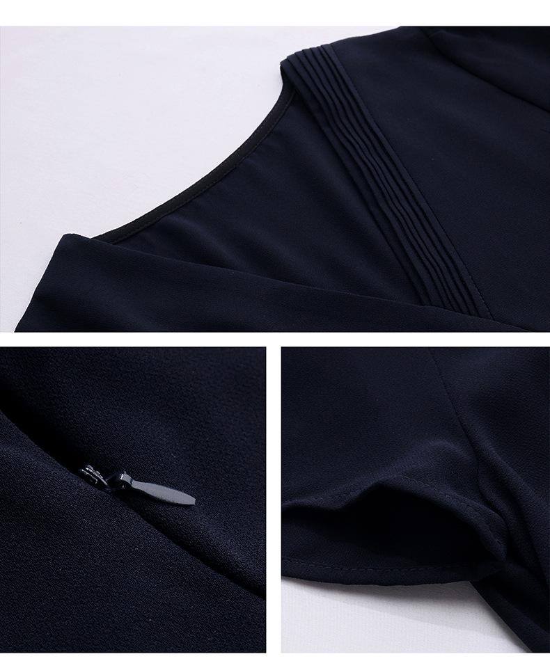 Women's Summer 2025 Short Sleeve V-Neck A-Line Dress, Waist-Slimming and Elegant Design (LX273)