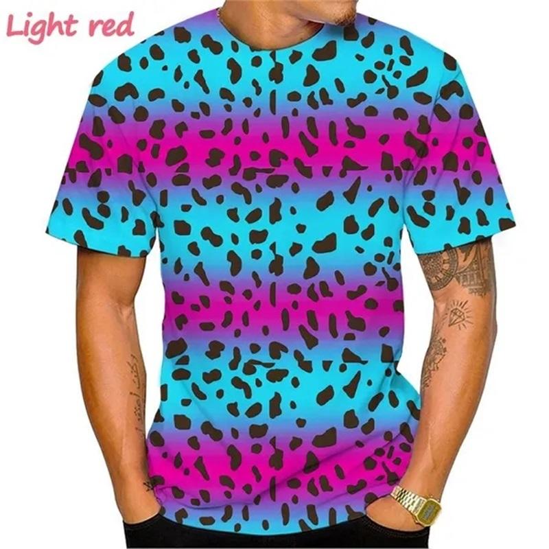 Pánske 3D tričko s leopardím vzorom, pánske tričko s okrúhlym výstrihom a krátkym rukávom, veľké streetwear, pánske tričko