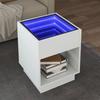 VidaXL Coffee Table with Infinity LED White 40x40x50 Cm, Side Table, Living Room Table, End Table, Sofa Table, Table 847644